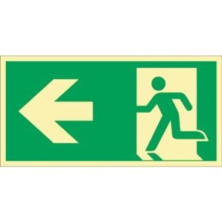 Schild Rettungsweg links 297x148mm Kunststoff ASR