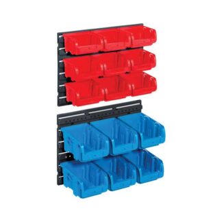Lagersichtboxenset mit Wandbefestigungsplatte Profi Plus Set C 1+2/17