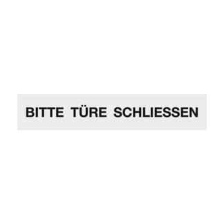 Hinweisschild BITTE TÜRE SCHLIESSEN Aluminium 210x40 mm